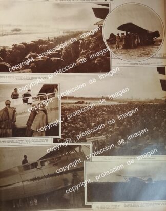 AFICHE ANTIGUO, PILOTOS MARIANO BARBERAN Y JOAQUIN COLLAR, AERODROMO DE BALBUENA. JAMAS LLEGARON / 1933