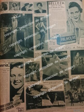 AFICHE ANTIGUO, BODA BRANIFF SUINAGA (GUADALUPE SUINAGA ) 1933 / COLGATE PALMOLIVE ETC ASM