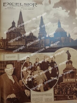 PORTADA ANTIGUA 1933 CATEDRAL DE GUADALAJARA, MONUMENTO A CUAUHTEMOC /LDM IGLESIAS