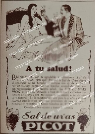 AFICHE ANTIGUO SAL DE UVAS PICOT 1933