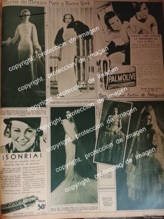 AFICHE PUBLICITARIO RETRO, COLGATE PALMOLIVE, Y OTROS 1933 /18 BODA. REYGADAS HUERGO ASM