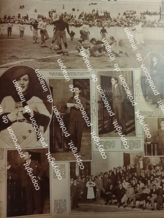 AFICHE ANTIGUO 1933 JUEGO UNAM Vs LUISIANA Y MANIFESTACION ESTUDIANTIL TEATRO BOLIVAR