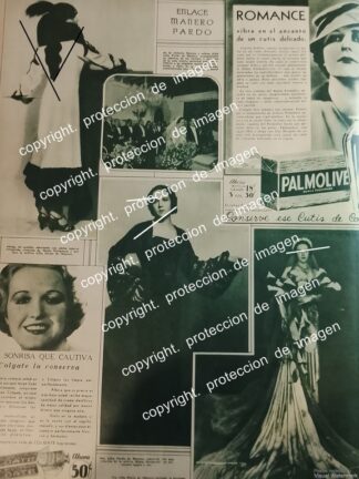 AFICHE ANTIGUO 1933 LILIA PARDO CAMARGO MODELANDO ROPA DE MARIA PAVIGNANI 1933 /ASM MODAS