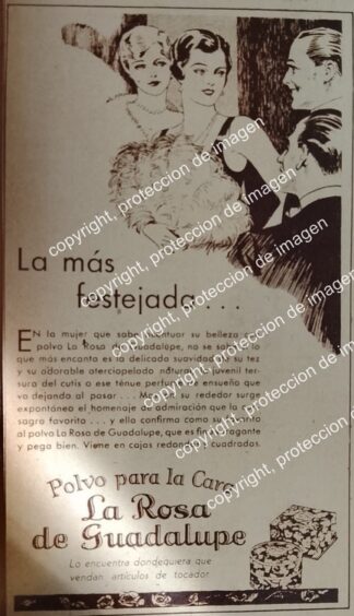 AFICHE ANTIGUO. COSMETICOS, LA ROSA DE GUADALUPE 1932