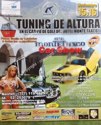 Cartel publicitario vintage. HOTEL MONTETAXCO CAR SHOW 2007 /AUTOS / SUPER RARO