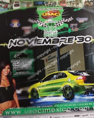 Afiche de publicidad retro. COMPETENCIA AUTOSOUND USACI 2008 FINALES