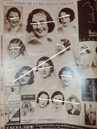 AFICHE ANTIGUO, CONCURSANTES, CERTAMEN MISS EUROPA 1933