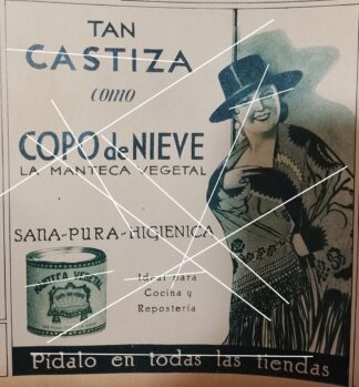 AFICHE  ANTIGUO, MANTECA COPO DE NIEVE 1933 SUPER RARO 4