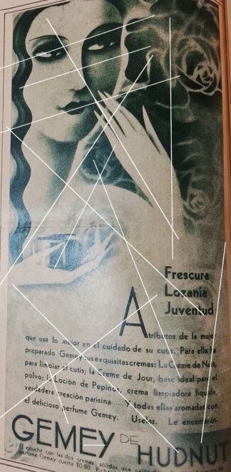 AFICHE ANTIGUO, COMETICOS GEMEY HUDNUT 1933 ART NOUVEAU