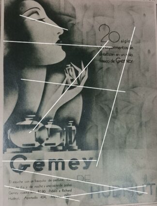 AFICHE ANTIGUO, COMETICOS GEMEY HUDNUT 1933 ART NOUVEAU N4
