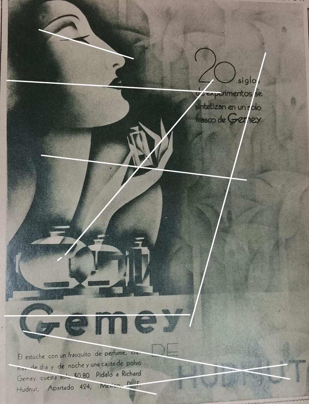 AFICHE ANTIGUO, COMETICOS GEMEY HUDNUT 1933 ART NOUVEAU N4