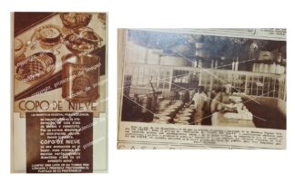 AFICHES ANTIGUOS, NOTA Y PUBLICIDAD DE MANTECA COPO DE NIEVE 1933 SUPER RARO